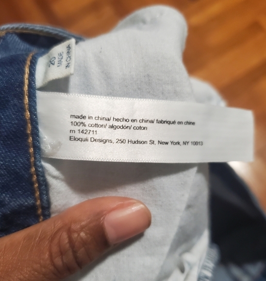 Eloquii Wide Leg Crop Jeans High Waist Med Blue Wash Plus Size 20 Distressed - Picture 5 of 8